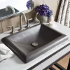 Native Trails Montecito 22" Rectangle NativeStone Concrete Bathroom Sink, Slate, NSL2216-S