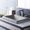 Native Trails Montecito 22" Rectangle NativeStone Concrete Bathroom Sink, Ash, NSL2216-A