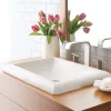 Native Trails Montecito 22" Rectangle NativeStone Concrete Bathroom Sink, Pearl, NSL2216-P