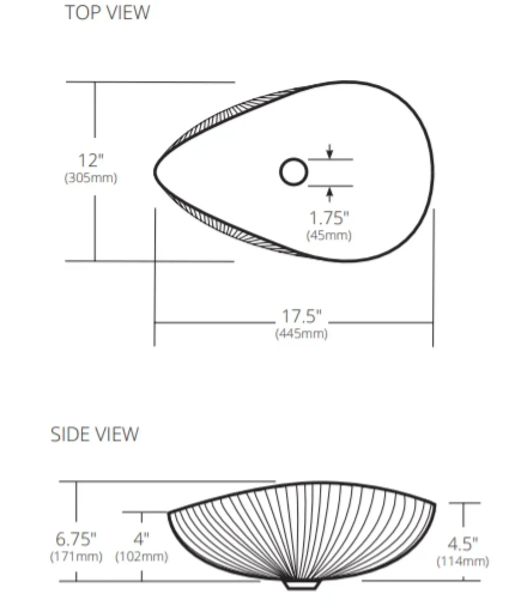 Native Trails Murano 18" Asymmetrical Shell-Shaped Glass Vessel Bathroom Sink, Abalone, MG1912-AE