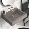 Native Trails Natoma 24" x 19" Rectangle Wall Mount NativeStone Concrete ADA Bathroom Sink, Slate, NSL2405-SX