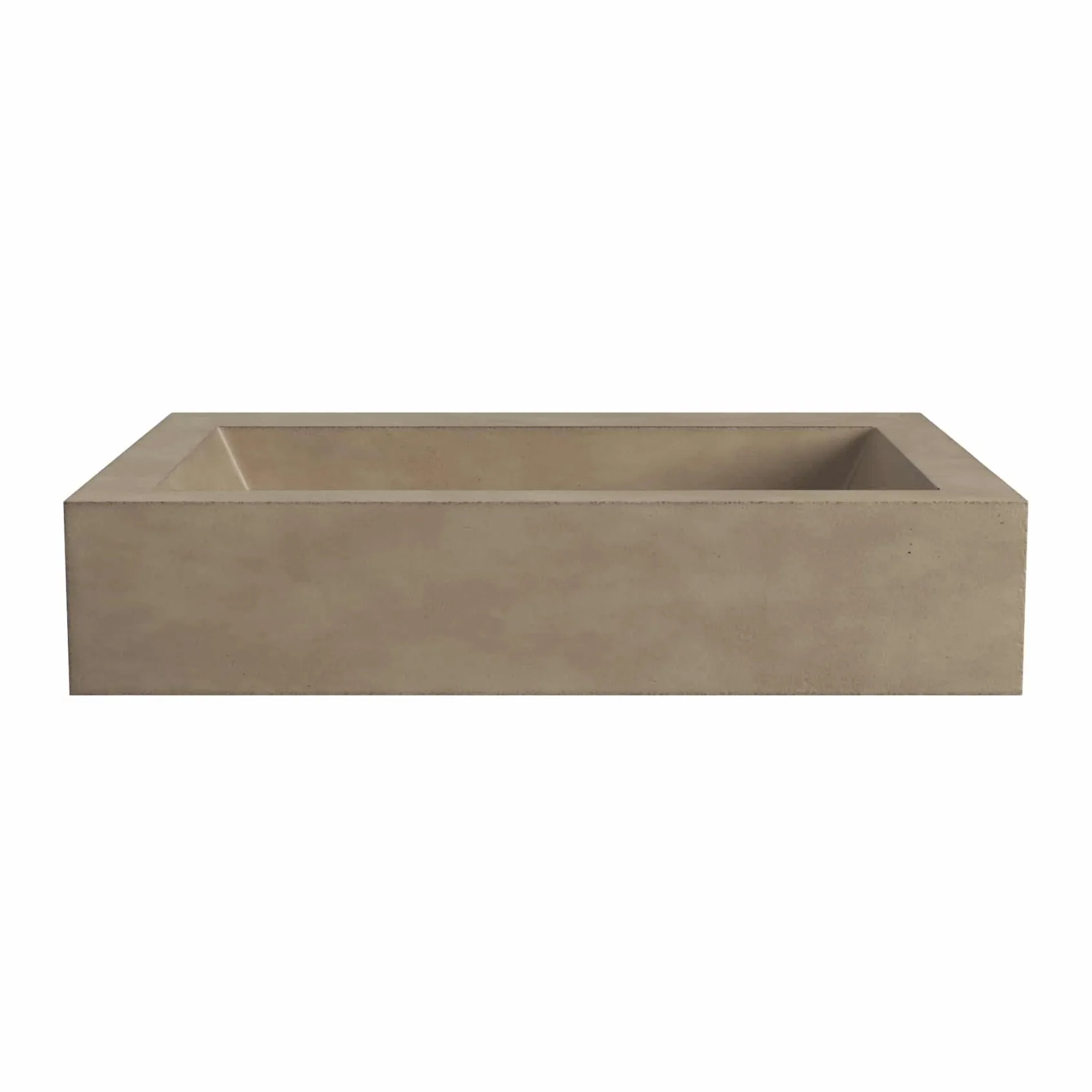 Native Trails Natoma 24" x 19" Rectangle Wall Mount NativeStone Concrete ADA Bathroom Sink, Earth, NSL2405-EX