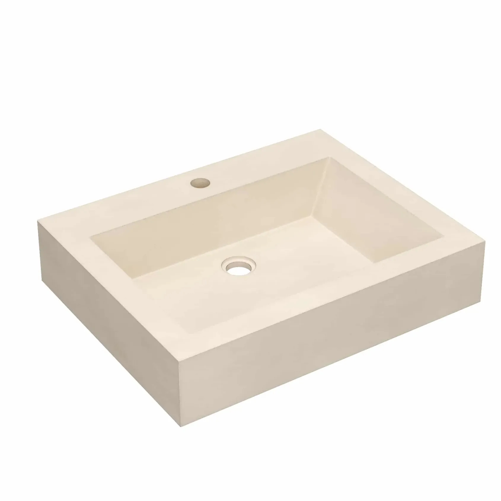 Native Trails Natoma 24" x 19" Rectangle Wall Mount NativeStone Concrete ADA Bathroom Sink, Pearl, NSL2405-P