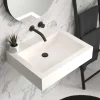 Native Trails Natoma 24" x 19" Rectangle Wall Mount NativeStone Concrete ADA Bathroom Sink, Pearl, NSL2405-PX