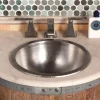Native Trails Paloma 14" Round Nickel Bathroom Sink, Brushed Nickel, CPS559
