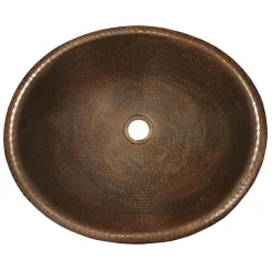 Native Trails Rolled Classic 19" Oval Copper Bathroom Sink, Antique Copper, CPS240