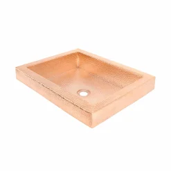 Native Trails Tatra 20" x 16" Rectangle Drop In Copper Bathroom Sink, Polished Copper, CPS446