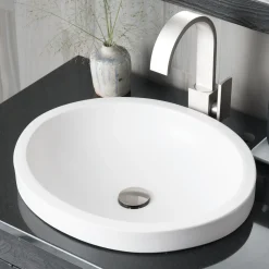 Native Trails Tolosa 19" Oval NativeStone Concrete Bathroom Sink, Pearl, NSL1916-P
