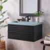 Native Trails Trough 3019 30" x 19" Drop In NativeStone Concrete ADA Bathroom Sink, Ocean, NSL3019-O