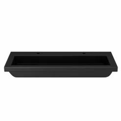 Native Trails Trough 4819 48" x 19" Rectangle Drop In NativeStone Concrete ADA Bathroom Sink, Charcoal, NSL4819-C