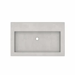 Native Trails Trough 30" Rectangle NativeStone Concrete Bathroom Sink, No Faucet Hole, Ash, NSL3019-AX
