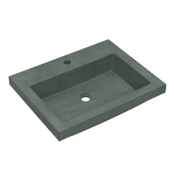 Native Trails Trough 24" Rectangular Drop-In NativeStone Concrete Bathroom Sink, Forest, NSL2419-F