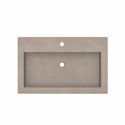 Native Trails Trough 30" Rectangle NativeStone Concrete Bathroom Sink, 1 Faucet Hole, Earth, NSL3019-E