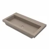 Native Trails Trough 36" Rectangle NativeStone Concrete Bathroom Sink, No Faucet Hole, Earth, NSL3619-EX