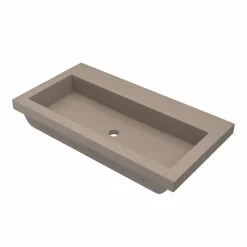 Native Trails Trough 36" Rectangle NativeStone Concrete Bathroom Sink, No Faucet Hole, Earth, NSL3619-EX