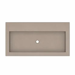 Native Trails Trough 36" Rectangle NativeStone Concrete Bathroom Sink, No Faucet Hole, Earth, NSL3619-EX