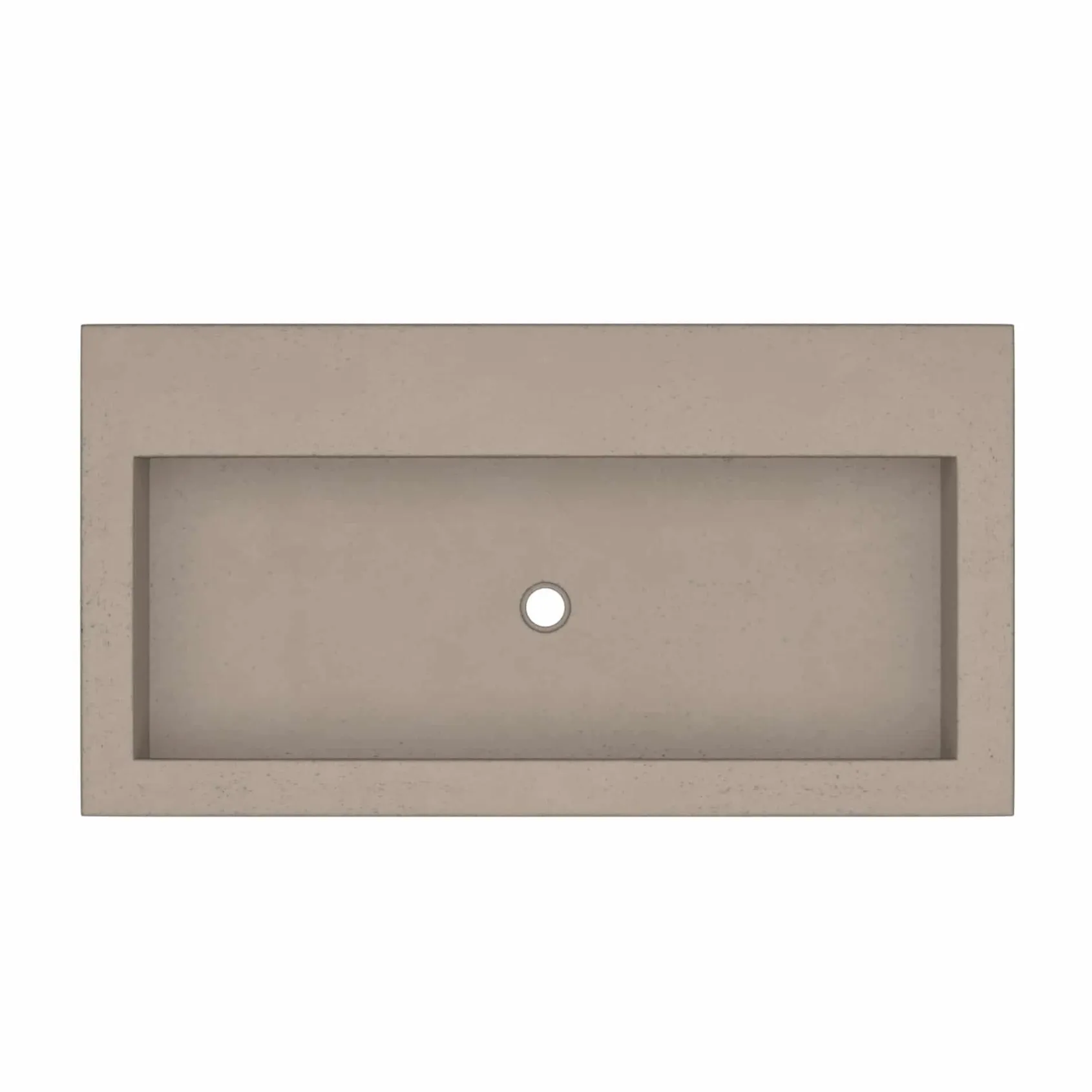 Native Trails Trough 36" Rectangle NativeStone Concrete Bathroom Sink, No Faucet Hole, Earth, NSL3619-EX