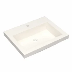 Native Trails Trough 24" Rectangular Drop-In NativeStone Concrete Bathroom Sink, Pearl, NSL2419-P