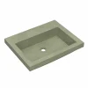 Native Trails Trough 24" Rectangular Drop-In NativeStone Concrete Bathroom Sink, Sage, No Faucet Hole, NSL2419-GX