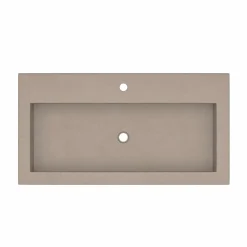 Native Trails Trough 36" Rectangle NativeStone Concrete Bathroom Sink, 1 Faucet Hole, Earth, NSL3619-E