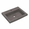 Native Trails Trough 24" Rectangular Drop-In NativeStone Concrete Bathroom Sink, Slate, NSL2419-S