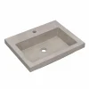 Native Trails Trough 24" Rectangular Drop-In NativeStone Concrete Bathroom Sink, Ash, NSL2419-A