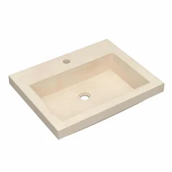 Native Trails Trough 24" Rectangular Drop-In NativeStone Concrete Bathroom Sink, Sand, NSL2419-D