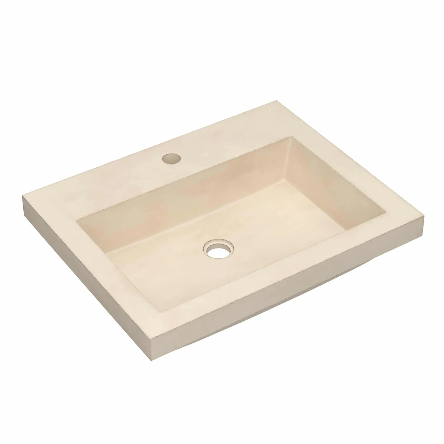 Native Trails Trough 24" Rectangular Drop-In NativeStone Concrete Bathroom Sink, Sand, NSL2419-D