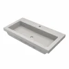 Native Trails Trough 36" Rectangle NativeStone Concrete Bathroom Sink, 1 Faucet Hole, Ash, NSL3619-A