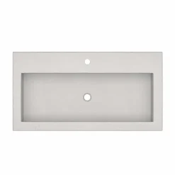 Native Trails Trough 36" Rectangle NativeStone Concrete Bathroom Sink, 1 Faucet Hole, Ash, NSL3619-A