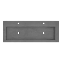 Native Trails Trough 48" Rectangle NativeStone Concrete Bathroom Sink, 2 Faucet Holes, Slate, NSL4819-S