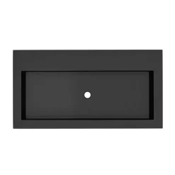 Native Trails Trough 36" Rectangle NativeStone Concrete Bathroom Sink, No Faucet Hole, Charcoal, NSL3619-CX