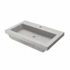 Native Trails Trough 30" Rectangle NativeStone Concrete Bathroom Sink, 1 Faucet hole, Ash, NSL3019-A