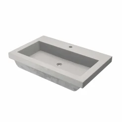 Native Trails Trough 30" Rectangle NativeStone Concrete Bathroom Sink, 1 Faucet hole, Ash, NSL3019-A