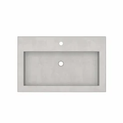Native Trails Trough 30" Rectangle NativeStone Concrete Bathroom Sink, 1 Faucet hole, Ash, NSL3019-A