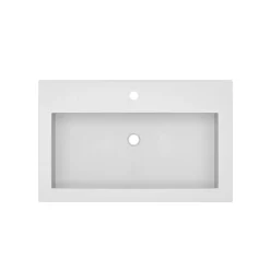 Native Trails Trough 30" Rectangle NativeStone Concrete Bathroom Sink, 1 Faucet Hole, Pearl, NSL3019-P