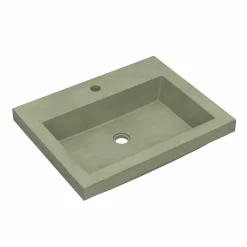 Native Trails Trough 24" Rectangular Drop-In NativeStone Concrete Bathroom Sink, Sage, NSL2419-G