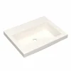 Native Trails Trough 24" Rectangular Drop-In NativeStone Concrete Bathroom Sink, Pearl, No Faucet Hole, NSL2419-PX