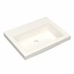 Native Trails Trough 24" Rectangular Drop-In NativeStone Concrete Bathroom Sink, Pearl, No Faucet Hole, NSL2419-PX