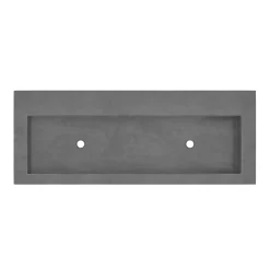 Native Trails Trough 48" Rectangle NativeStone Concrete Bathroom Sink, No Faucet Hole, Slate, NSL4819-SX