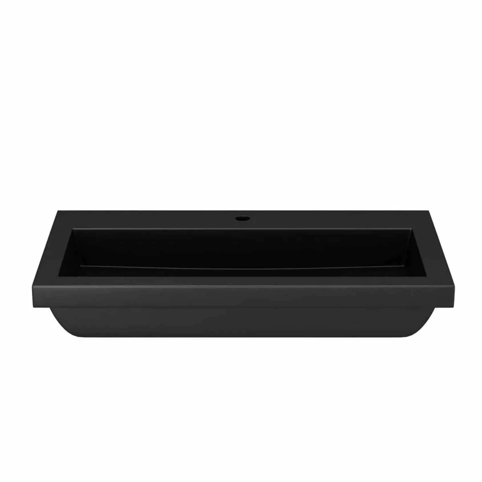 Native Trails Trough 36" Rectangle NativeStone Concrete Bathroom Sink, 1 Faucet Hole, Charcoal, NSL3619-C