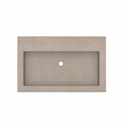 Native Trails Trough 30" Rectangle NativeStone Concrete Bathroom Sink, No Faucet Hole, Earth, NSL3019-EX