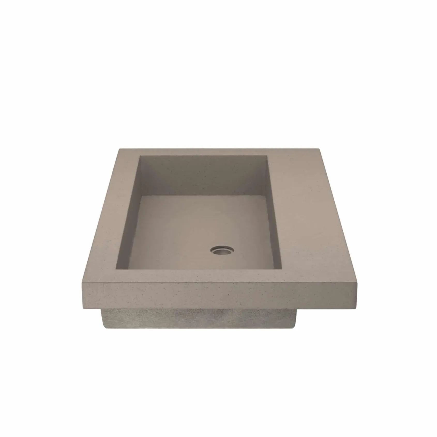 Native Trails Trough 30" Rectangle NativeStone Concrete Bathroom Sink, No Faucet Hole, Earth, NSL3019-EX
