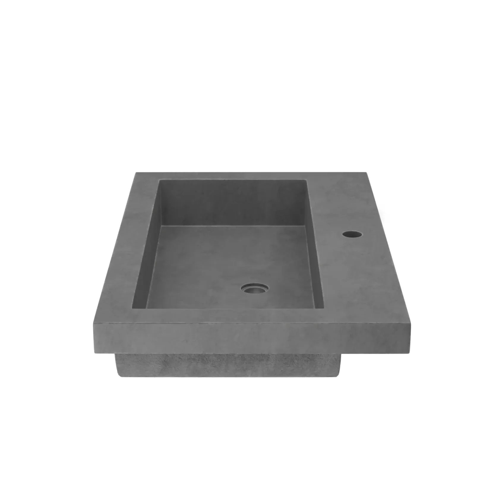 Native Trails Trough 30" Rectangle NativeStone Concrete Bathroom Sink, 1 Faucet Hole, Slate, NSL3019-S