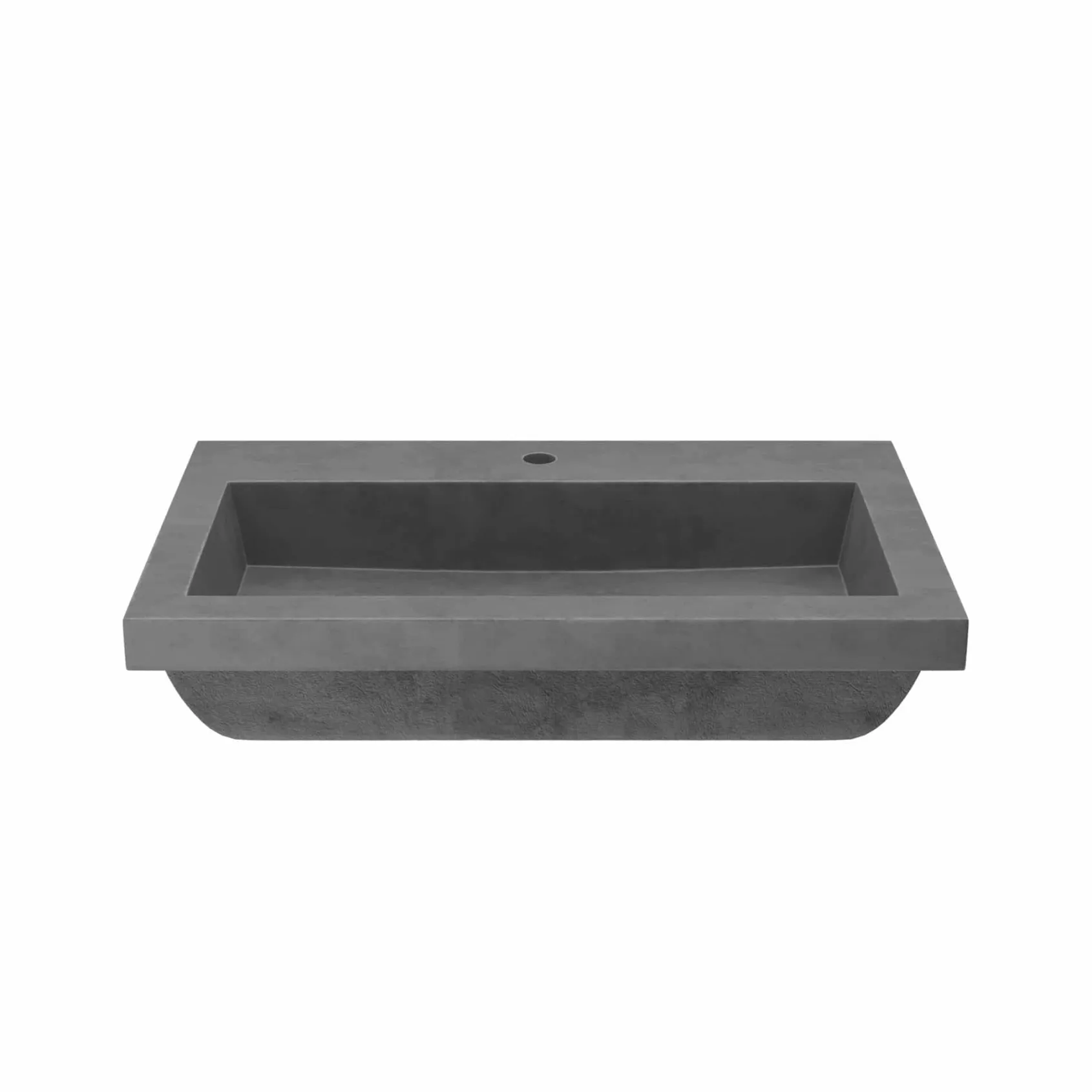 Native Trails Trough 30" Rectangle NativeStone Concrete Bathroom Sink, 1 Faucet Hole, Slate, NSL3019-S