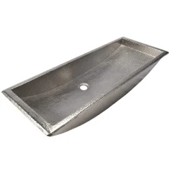 Native Trails Trough 36" Rectangle Nickel Bathroom Sink, Brushed Nickel, CPS506