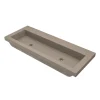 Native Trails Trough 48" Rectangle NativeStone Concrete Bathroom Sink, No Faucet Hole, Earth, NSL4819-EX