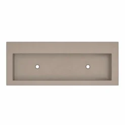 Native Trails Trough 48" Rectangle NativeStone Concrete Bathroom Sink, No Faucet Hole, Earth, NSL4819-EX