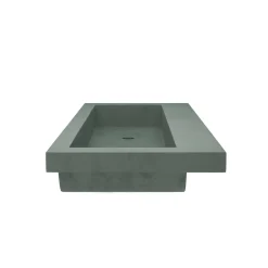 Native Trails Trough 48" x 19" Rectangle Drop In NativeStone Concrete ADA Bathroom Sink, Forest, NSL4819-FX