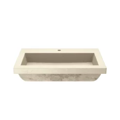 Native Trails Trough 30" x 19" Rectangle Drop In NativeStone Concrete ADA Bathroom Sink, Sand, NSL3019-D